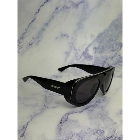 NEW Bottega Veneta BV1362S Black Aviator Sunglasses $690